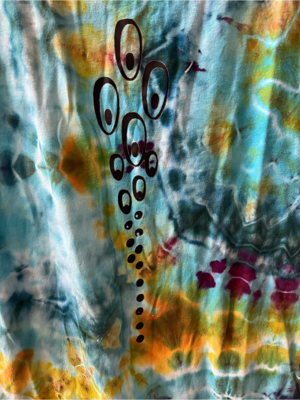 Phish themed Sleeveless Tie-Dye Maxi Dress in Teal & Multicolor - Picture 2 of 3